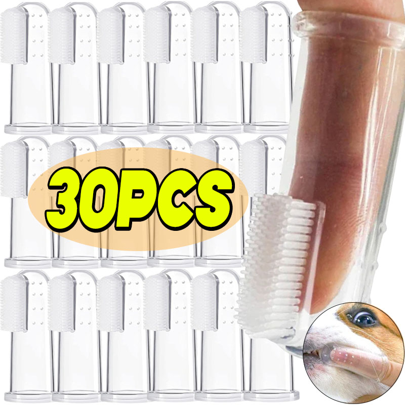 Teeth Whitening Brush - Super Soft สัตว์เลี้ยงแปรงสีฟันนิ้วมือตุ๊กตาสุนัขแปรง Bad Breath Tartar