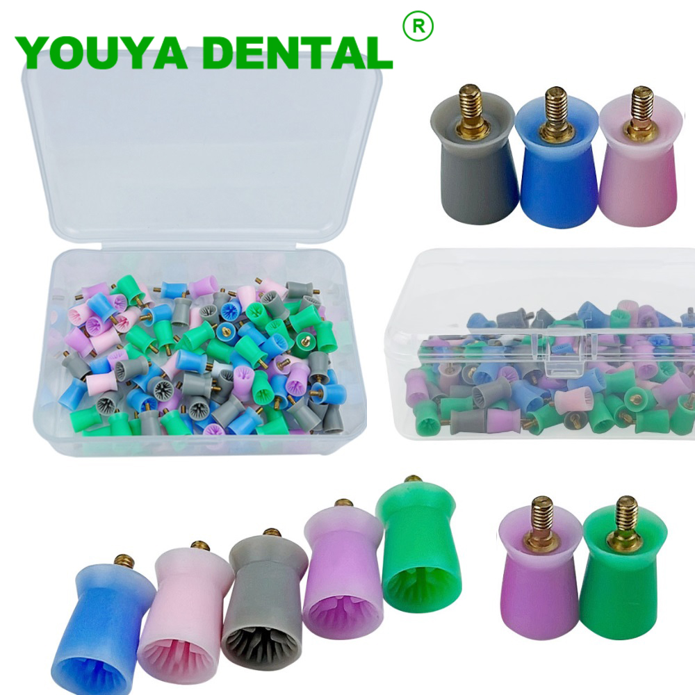 Teeth Whitening Brush - 100 ชิ้น/กล่อง ถ้วยขัดฟันแบบขันเกลียว/แบบล็อค สำหรับขัดฟันขาว หัวแปรงขัดฟัน อุปกรณ์สำหรับทันตแพทย์