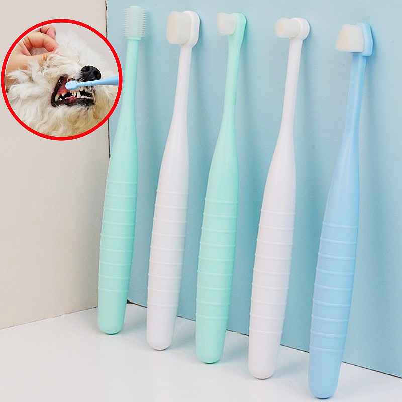 Teeth Whitening Brush - ทำความสะอาดฟันแปรงสีฟันสัตว์เลี้ยง sikat Gigi Anjing สำหรับสุนัขหัวเล็กแปรงสีฟันสำหรับสุนัข360องศาดูแลช่องปาก
