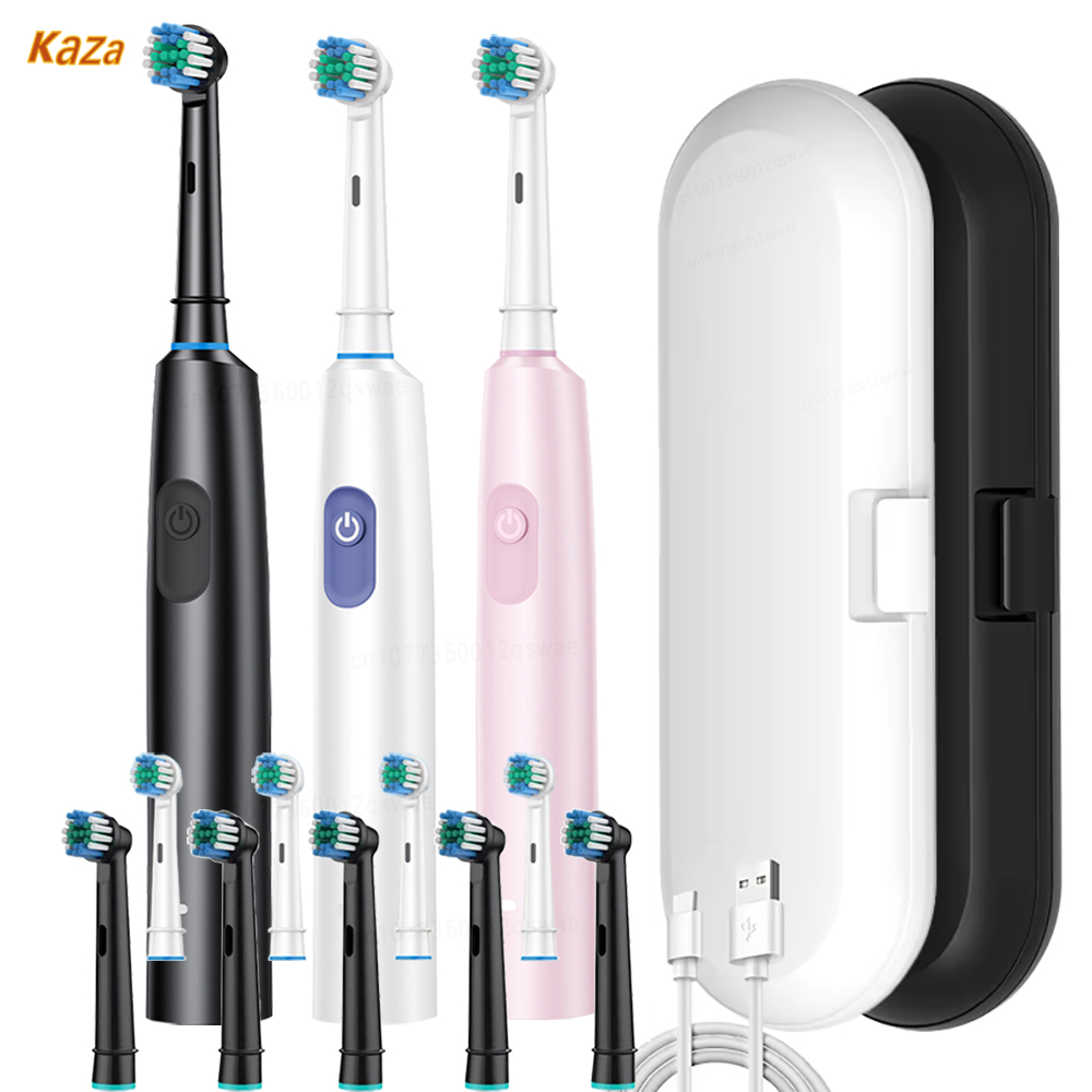 Teeth Whitening Or Tooth Whitening - แปรงสีฟันไฟฟ้าอัจฉริยะแปรงสีฟันแบบชาร์จไฟได้ 5 โหมดจับเวลาอัจฉริยะทําความสะอาดฟันแปรงสีฟันไฟฟ้าพร้อมหัวแปรงสีฟัน 8 หัว