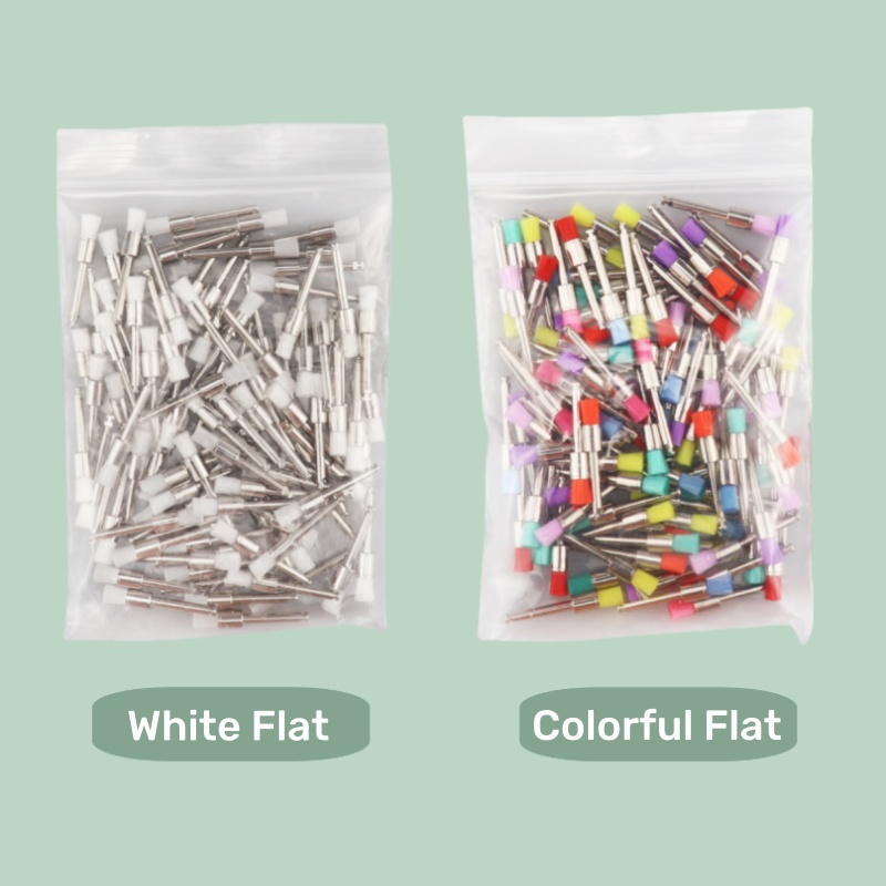 Teeth Whitening Brush - 100 ชิ้นทันตกรรม Prophy แปรงแบนประเภทแปรงขัดไนลอน, Disposable Oral