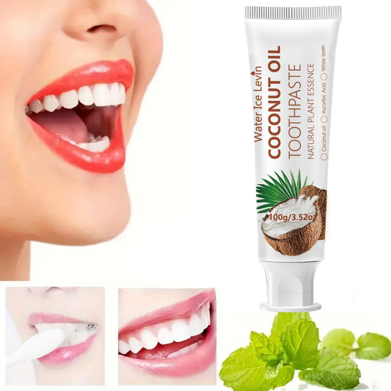 Teeth Whitening Oil Pulling - ยาสีฟันน้ำมันมะพร้าว 100 กรัม สารสกัดจากพืชธรรมชาติ ฟันขาวสะอาด ลมหายใจสดชื่น