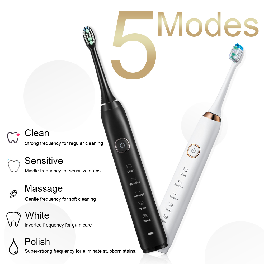แปรงสีฟันไฟฟ้าโซนิค 8 หัวแปรงส - Teeth Whitening Or Tooth Whitening บทวิจารณ์และราคา