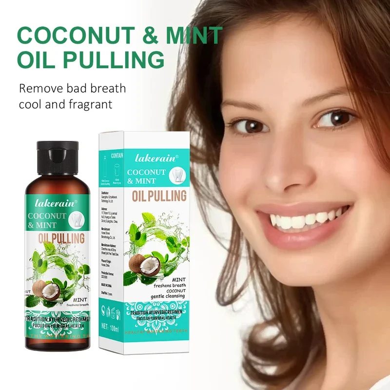 น้ำยาบ้วนปากน้ำมันมะพร้าวมิ้นต - Teeth Whitening Oil Pulling บทวิจารณ์และราคา
