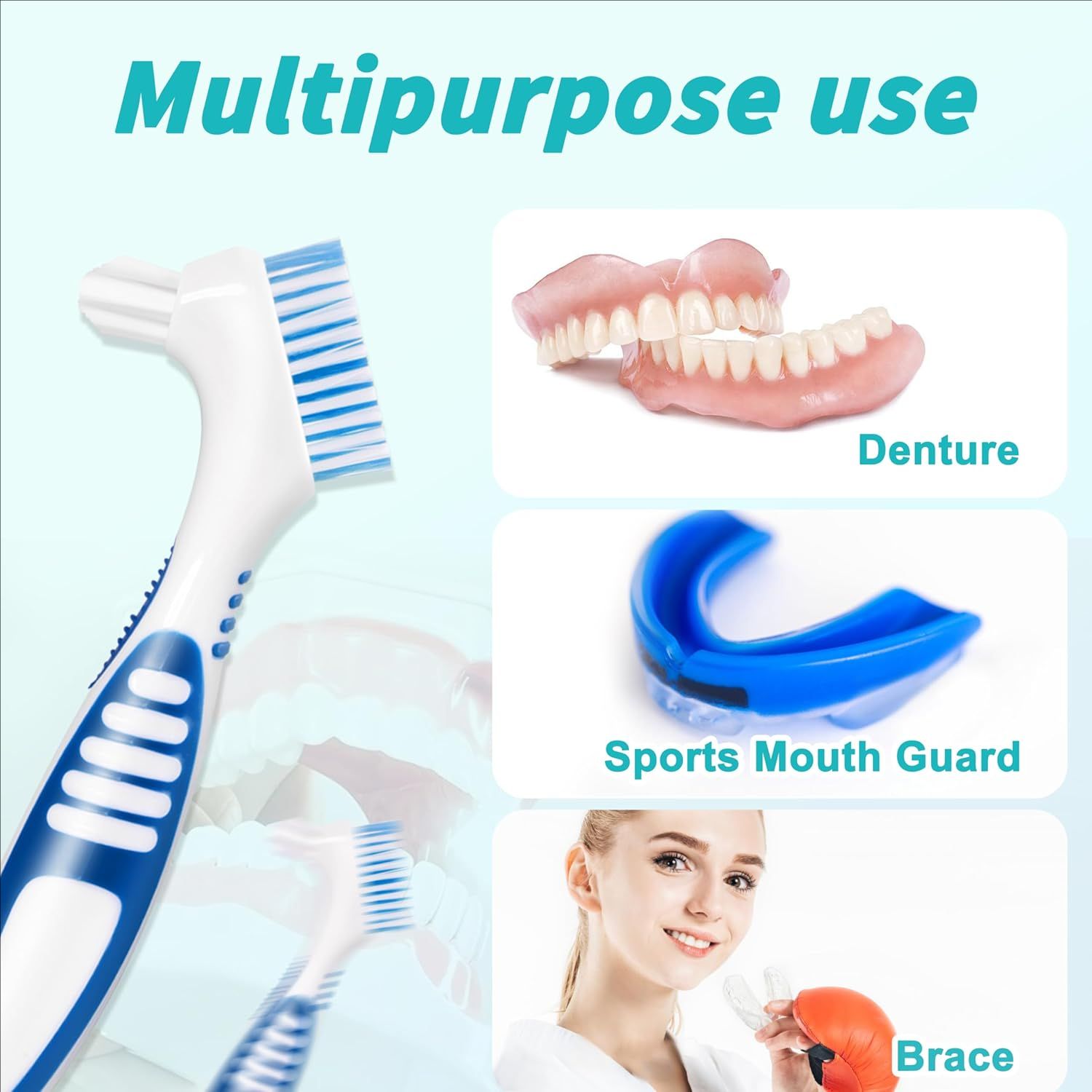 ชุดแปรงทำความสะอาดฟันปลอม 4/24 - Teeth Whitening Brush บทวิจารณ์และราคา
