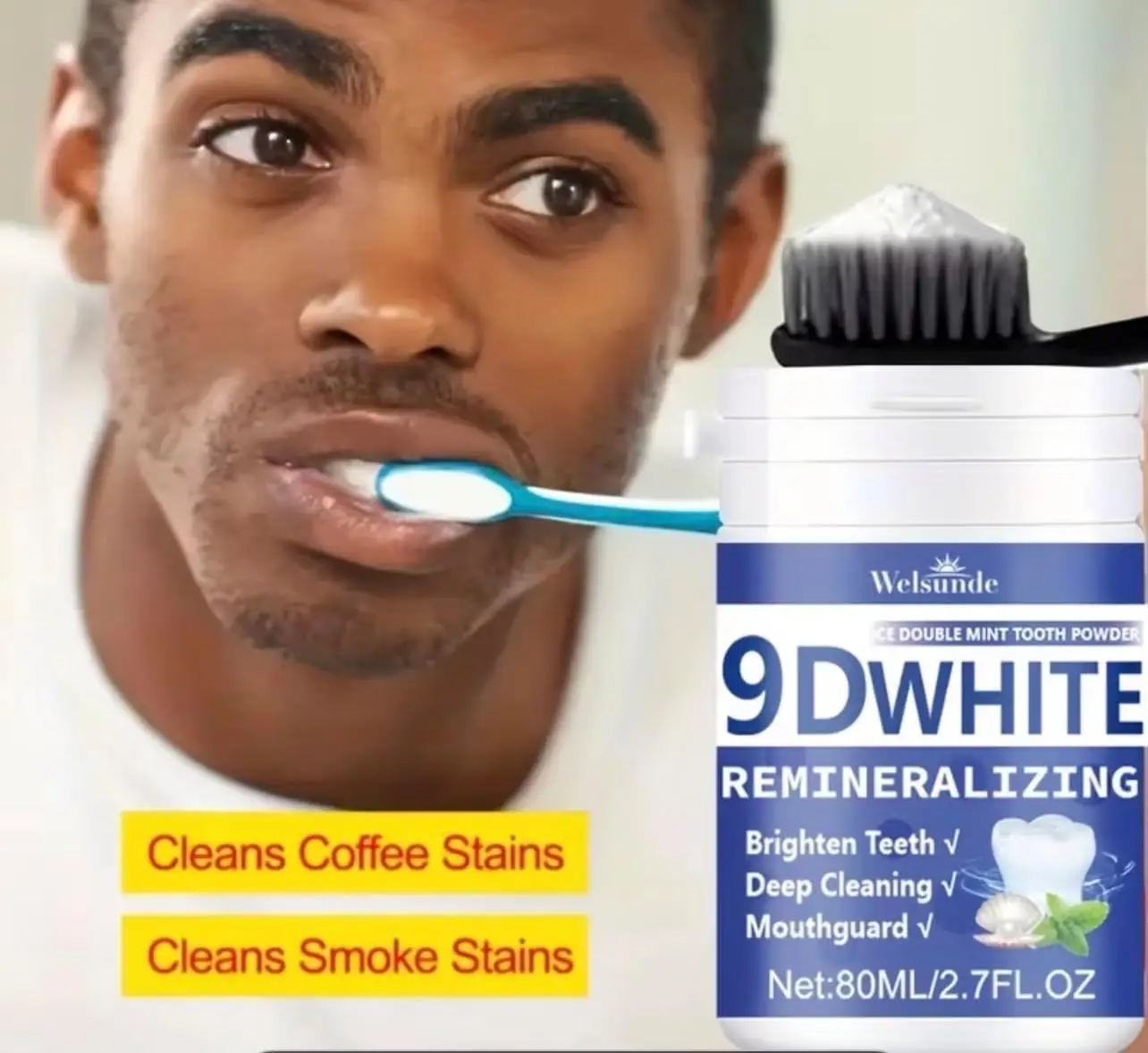 ผงฟันขาว 9D ไวท์ รีมิเนอรัลไลซ - Teeth Whitening Ingredients บทวิจารณ์และราคา
