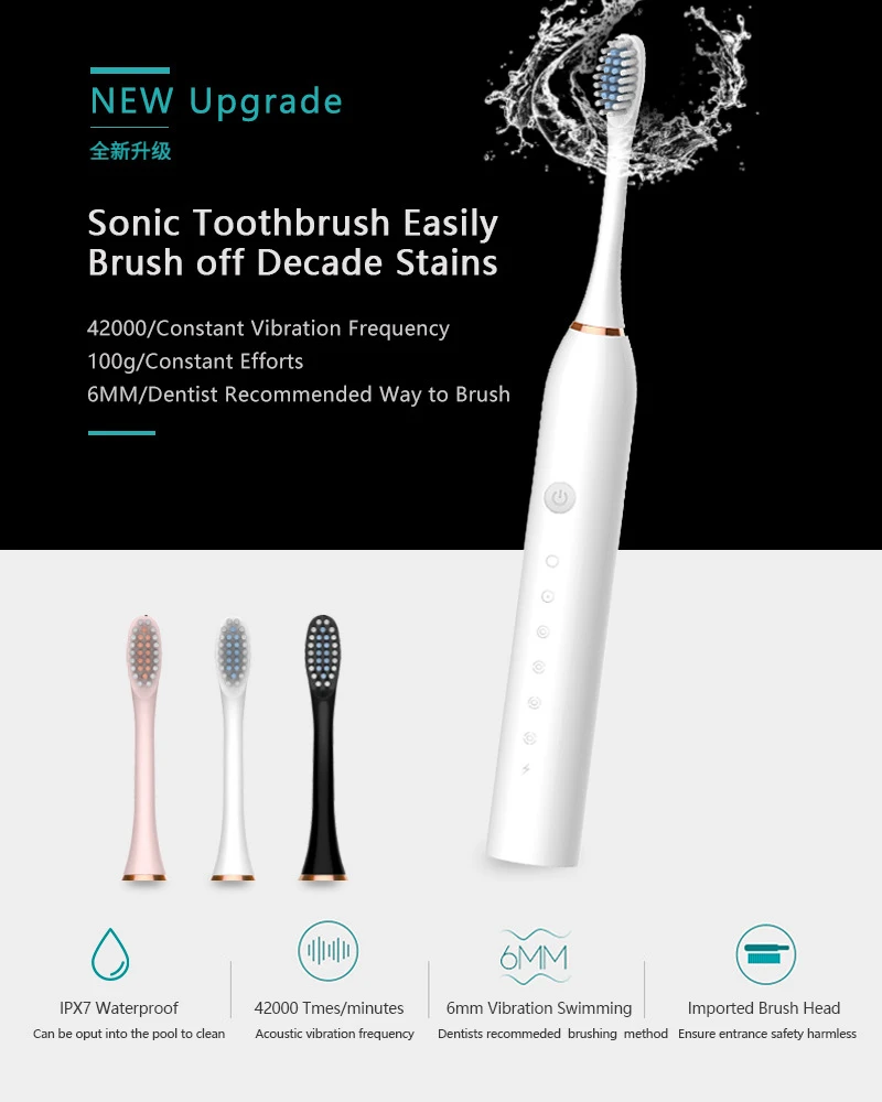 โซนิคแปรงสีฟันไฟฟ้าผู้ใหญ่สมาร - Teeth Whitening Or Tooth Whitening บทวิจารณ์และราคา